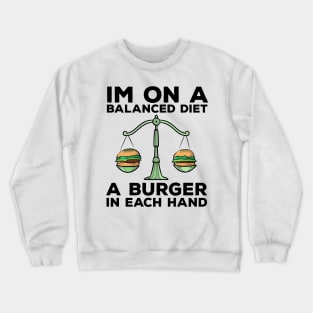 Funny Diet Burger Meme Weightloss Gym Workout Fitness Gift Crewneck Sweatshirt
